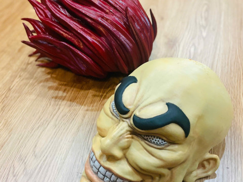 Yujiro Hanma Head Mask With Hair Ver - Baki Anime - Netflix Series Modello di stampa 3D