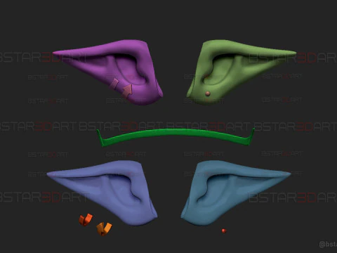 Elf Ear Wearable - Esil Ear Cosplay - Solo Leveling Anime 3D Print Model