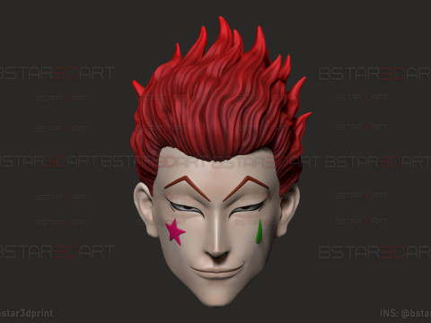 Hisoka Head Wearable Cosplay - Hunter X Hunter Anime Modello di stampa 3D