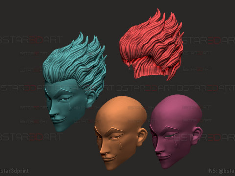 Hisoka Head Wearable Cosplay - Hunter X Hunter Anime Modello di stampa 3D