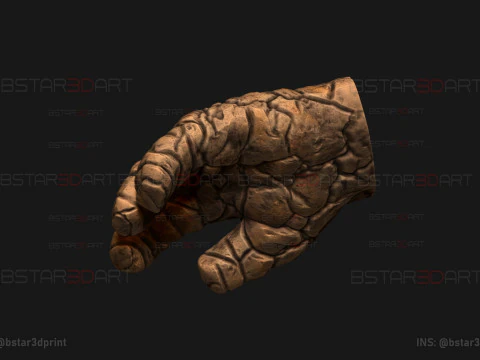 The Thing Hand Wearable - Quarteto Fant&aacute;stico - Marvel Comics Modelo de Impressão 3D