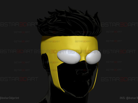 Invincible Mask No Hair - Halloween Comics Cosplay Modelo de Impressão 3D