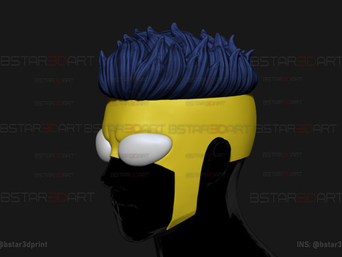 Invincible Mask With Hair - Halloween Comics Cosplay 3D प्रिंट मॉडल