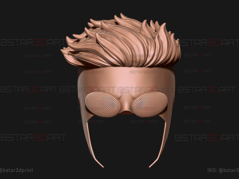 Invincible Mask With Hair - Halloween Comics Cosplay 3D प्रिंट मॉडल