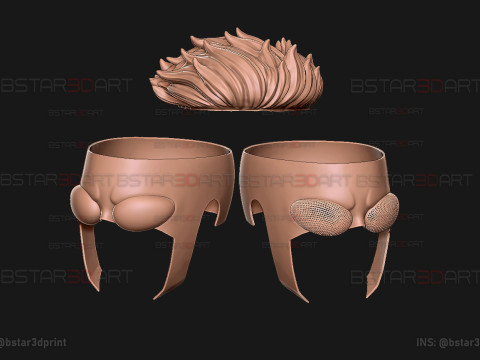 Invincible Mask With Hair - Halloween Comics Cosplay 3D प्रिंट मॉडल