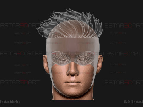 Invincible Mask With Hair - Halloween Comics Cosplay 3D प्रिंट मॉडल