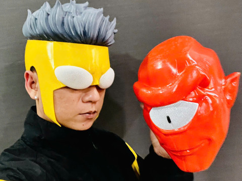 Invincible Mask With Hair - Halloween Comics Cosplay 3D प्रिंट मॉडल