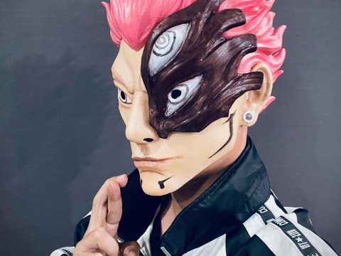Sukuna Final Form Head Mask - With Hair - Jujutsu Kaisen Cosplay 3D-printmodel