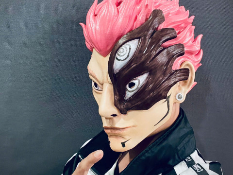 Sukuna Final Form Head Mask - With Hair - Jujutsu Kaisen Cosplay 3D Baskı Modeli