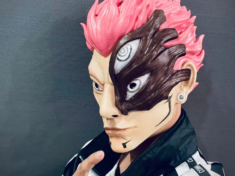 Sukuna Final Form Hoofdmasker - Met Haar - Jujutsu Kaisen Cosplay 3D printmodel