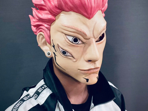 Sukuna Final Form Head Mask - With Hair - Jujutsu Kaisen Cosplay 3D Baskı Modeli