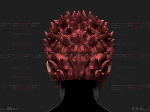 Sukuna Final Form Head Mask - With Hair - Jujutsu Kaisen Cosplay 3D Baskı Modeli