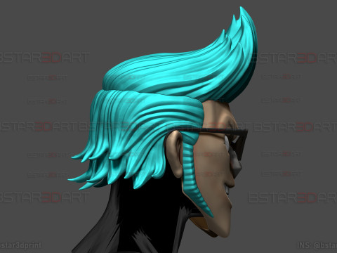 The Franky Head Wearable - One Piece Anime Cosplay Model do druku 3D