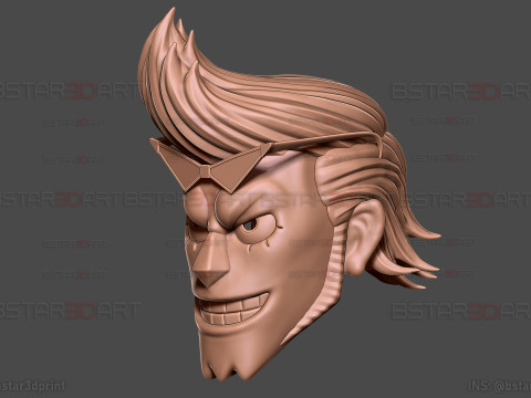 The Franky Head Wearable - One Piece Anime Cosplay Model do druku 3D