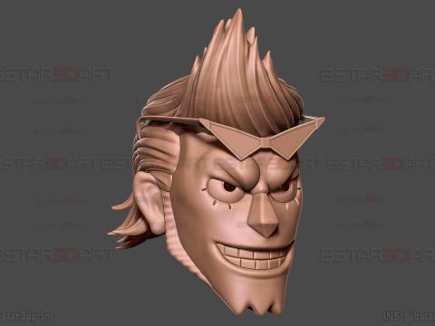 The Franky Head Wearable - One Piece Anime Cosplay Model do druku 3D
