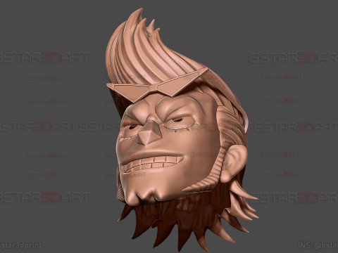 The Franky Head Wearable - One Piece Anime Cosplay Model do druku 3D