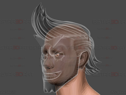 The Franky Head Wearable - One Piece Anime Cosplay Model do druku 3D
