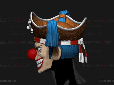 The Buggy Head Wearable - One Piece Anime Cosplay 3D 프린트 모델