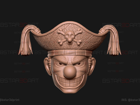 The Buggy Head Wearable - One Piece Anime Cosplay 3D 프린트 모델