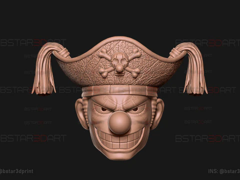 The Buggy Head Wearable - One Piece Anime Cosplay 3D Print Model