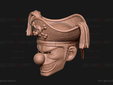 The Buggy Head Wearable - One Piece Anime Cosplay 3D 프린트 모델