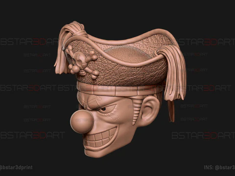 The Buggy Head Wearable - One Piece Anime Cosplay 3D Print Model