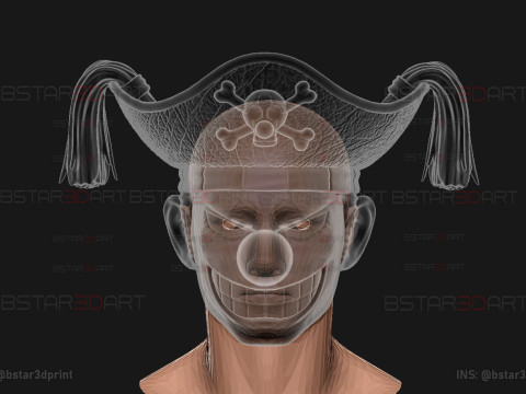 The Buggy Head Wearable - One Piece Anime Cosplay 3D 프린트 모델