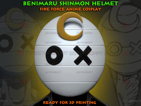 Benimaru Shinmon Helmet - Fire Force Anime Cosplay 3D Print Model