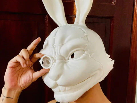 White Rabbit Mask - Devil may Cry - Halloween Cosplay 3D Print Model