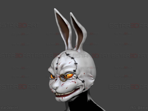 White Rabbit Mask - Devil may Cry - Halloween Cosplay 3D 打印模型