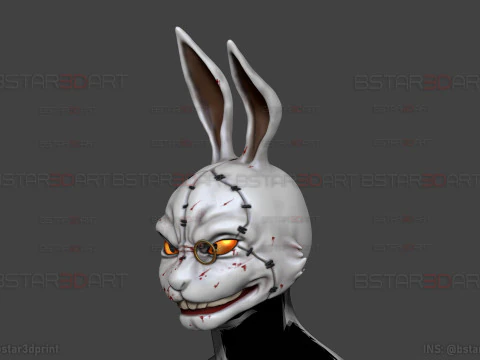 White Rabbit Mask - Devil may Cry - Halloween Cosplay 3D Print Model