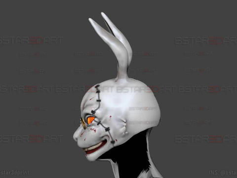 White Rabbit Mask - Devil may Cry - Halloween Cosplay 3D Print Model