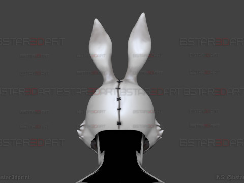 White Rabbit Mask - Devil may Cry - Halloween Cosplay 3D 打印模型