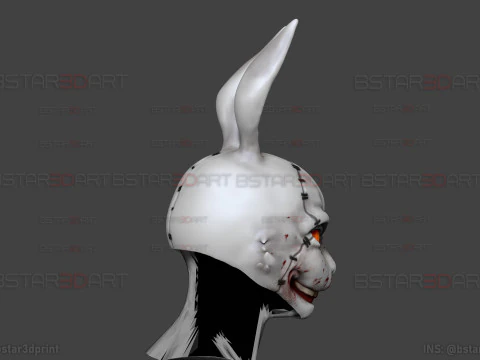 White Rabbit Mask - Devil may Cry - Halloween Cosplay 3D Print Model