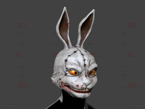 White Rabbit Mask - Devil may Cry - Halloween Cosplay 3D 打印模型