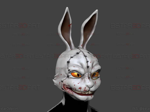 White Rabbit Mask - Devil may Cry - Halloween Cosplay 3D Print Model