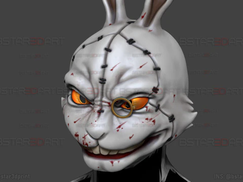 White Rabbit Mask - Devil may Cry - Halloween Cosplay 3D Print Model