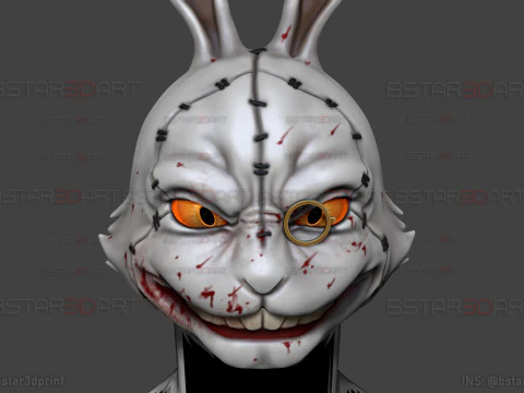 White Rabbit Mask - Devil may Cry - Halloween Cosplay 3D Print Model
