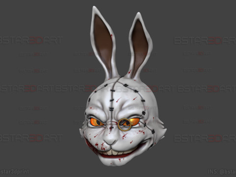 White Rabbit Mask - Devil may Cry - Halloween Cosplay 3D 打印模型