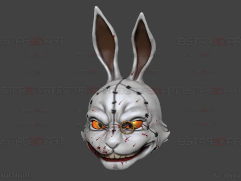 White Rabbit Mask - Devil may Cry - Halloween Cosplay 3D Print Model