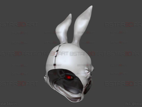 White Rabbit Mask - Devil may Cry - Halloween Cosplay 3D Print Model