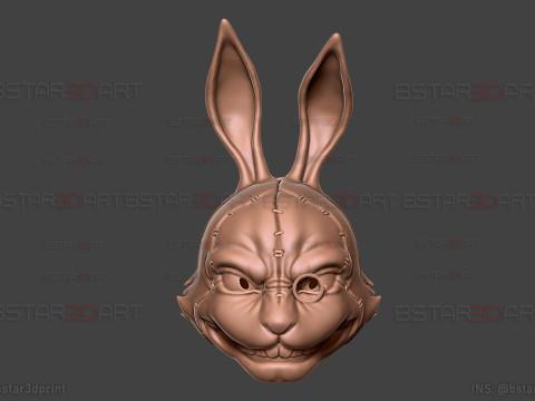 White Rabbit Mask - Devil may Cry - Halloween Cosplay 3D 打印模型