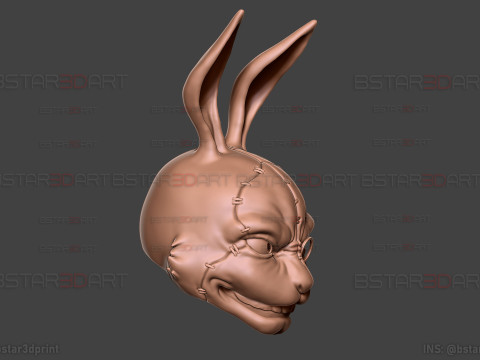 White Rabbit Mask - Devil may Cry - Halloween Cosplay 3D 打印模型
