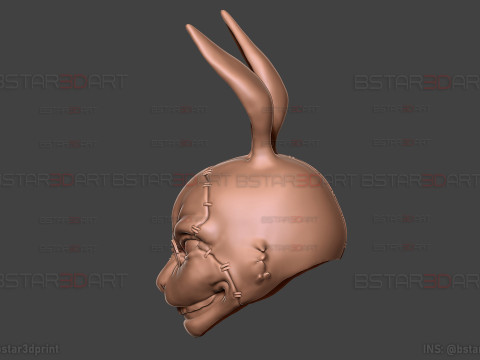 White Rabbit Mask - Devil may Cry - Halloween Cosplay 3D 打印模型