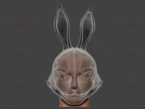 White Rabbit Mask - Devil may Cry - Halloween Cosplay 3D 打印模型