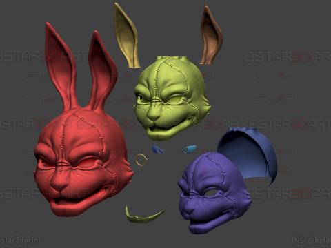 White Rabbit Mask - Devil may Cry - Halloween Cosplay 3D 打印模型