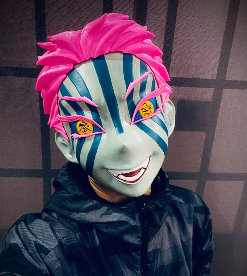 Akaza Head Wearable - Demon Slayer - Kimetsu no Yaiba Cosplay 3D Print Model .c4d .max .obj .3ds .fbx .stl .blend 