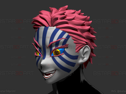 Akaza Head Wearable - Demon Slayer - Kimetsu no Yaiba Cosplay 3D Print Model