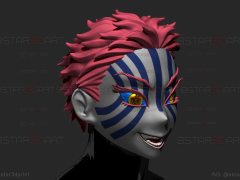Akaza Head Wearable - Demon Slayer - Kimetsu no Yaiba Cosplay 3D Print Model
