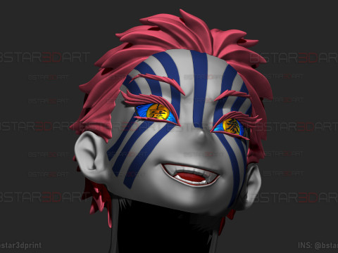 Akaza Head Wearable - Demon Slayer - Kimetsu no Yaiba Cosplay 3D Print Model
